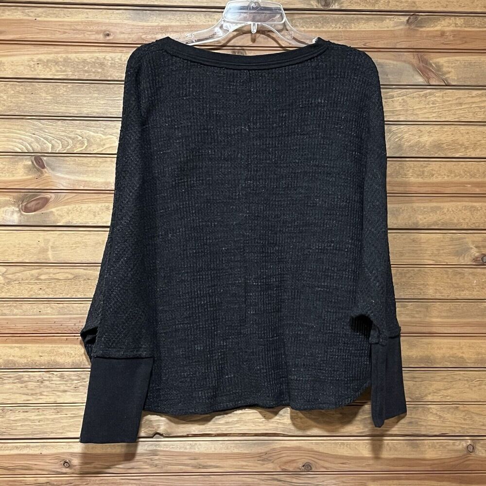 POST CARD Anthropologie Village Swing Gray Thermal Top Size M Long Sleeve Women - Picture 4 of 11
